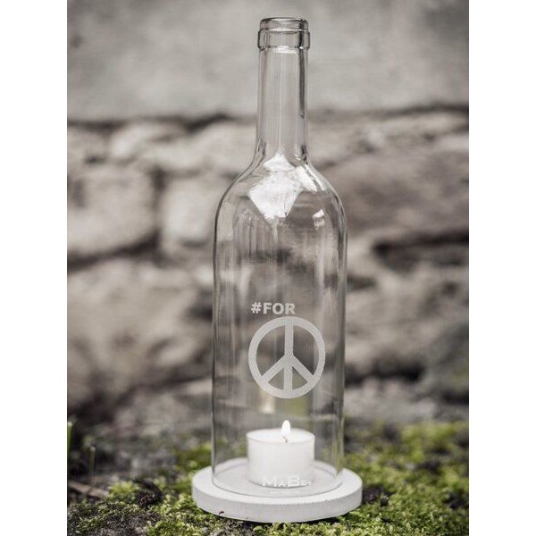 MaBe WINDLICHT #FOR PEACE mit grauem Untersetzer