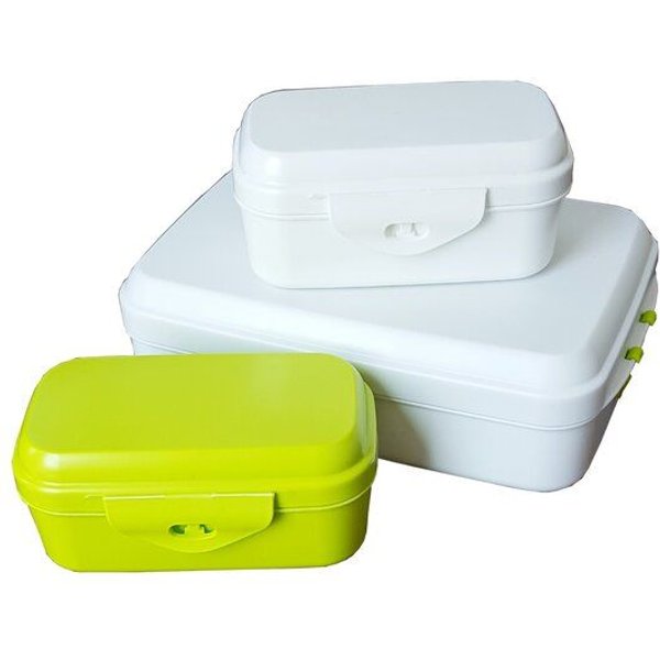 Biodora Bio-PE Bento Boxentrio – 3-teiliges Set – Biokunststoff auf Stärkebasis
