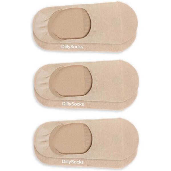 DillySocks 3er-Pack Invisible Socken aus Biobaumwoll-Mix