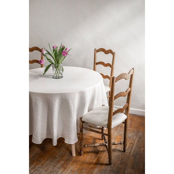 AmourLinen Runde Leinentischdecke