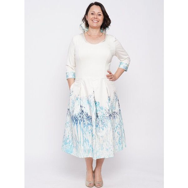 Peaces.bio - handbedruckte Biomode Festkleid Mystic Iris