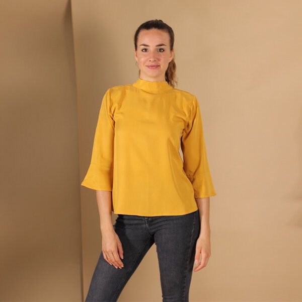 ManduTrap Bluse „Juma“ aus TENCEL (Lyocell) – Blau, Senfgelb oder Rost