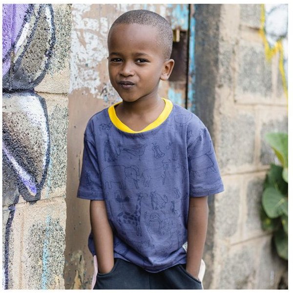 Kipepeo-Clothing Kinder T-Shirt WANYAMA charcoal grau