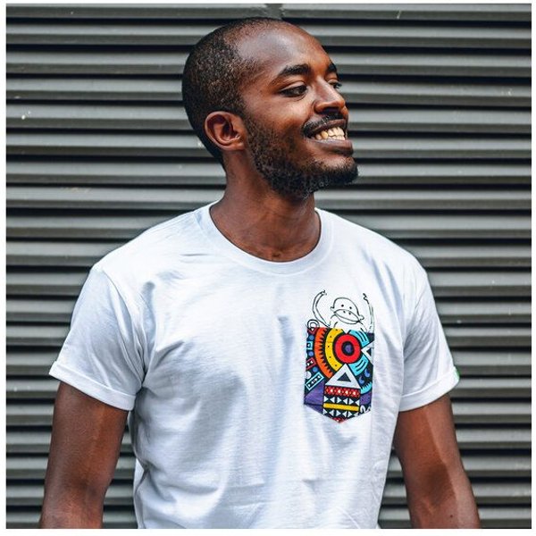 Kipepeo-Clothing Herren T-Shirt mit Brusttasche NYANI Made in Africa