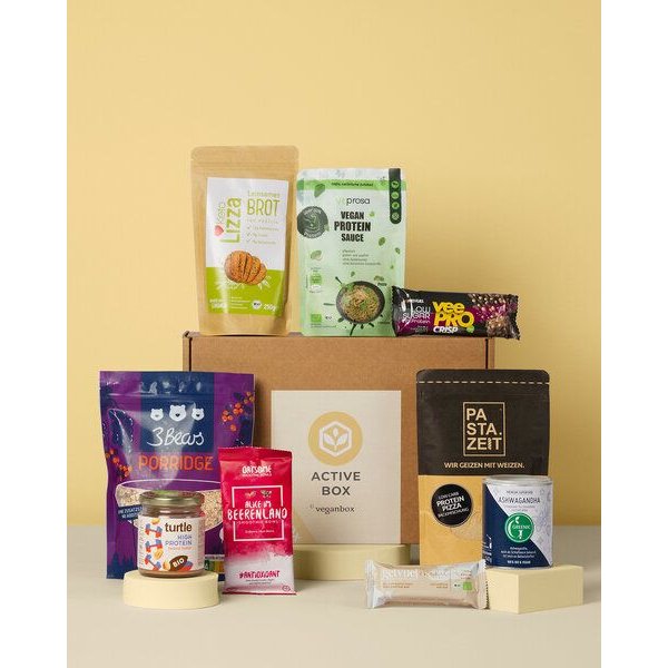 Vegan Box Geschenkbox Active mit veganen & healthy Highlights