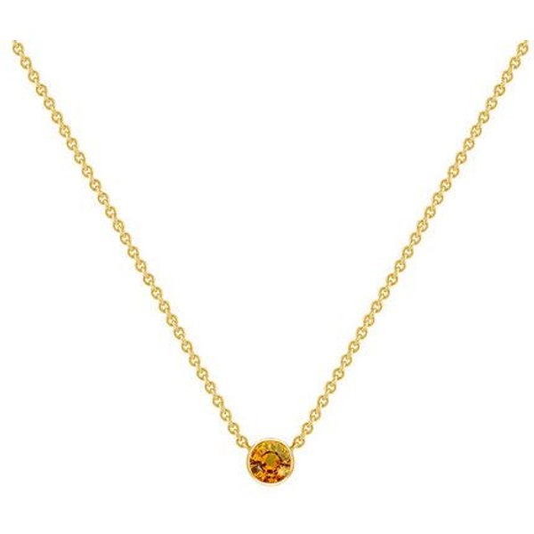Eppi Silberne minimalistische Kette mit einem Padparadscha Saphir Glosie