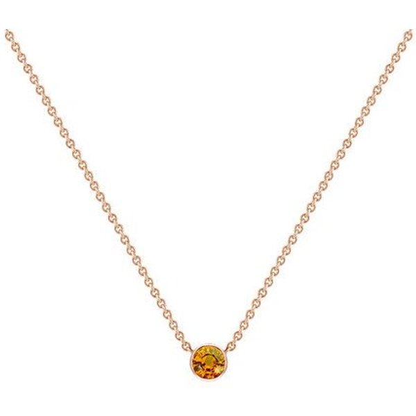 Eppi Silberne minimalistische Kette mit einem Padparadscha Saphir Glosie