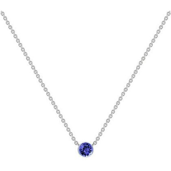 Eppi Silberne minimalistische Kette mit einem Tansanit Glosie