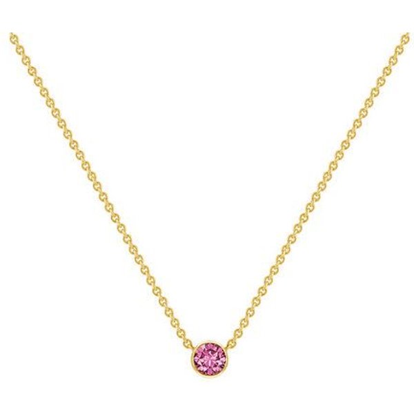 Eppi Silberne minimalistische Kette mit einem rosa Saphir Glosie