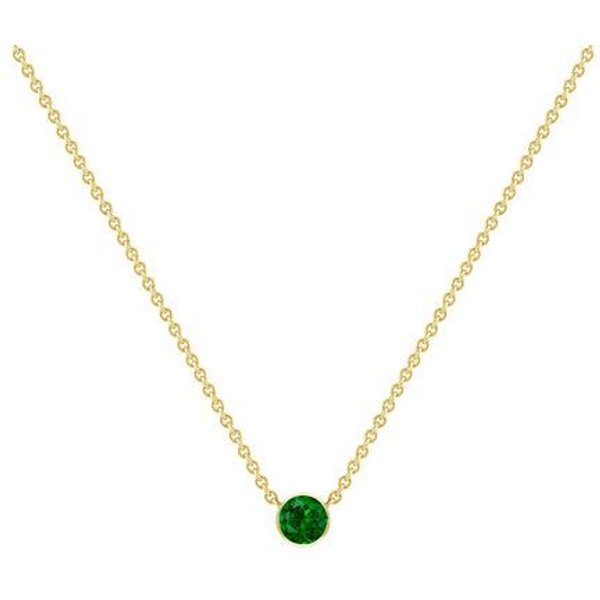 Eppi Silberne minimalistische Kette mit einem Tsavorit Granat Glosie