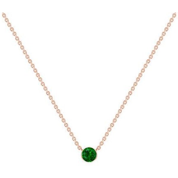 Eppi Silberne minimalistische Kette mit einem Tsavorit Granat Glosie