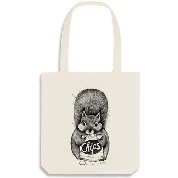 LIGARTI Jutebeutel – Chipseichhörnchen