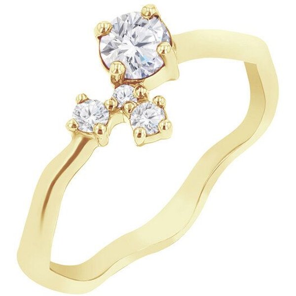 Eppi Cluster-Ring mit Moissanit und Lab Grown Diamanten Roche