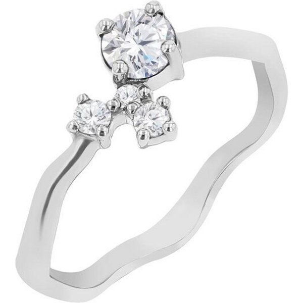 Eppi Silberner Cluster Ring mit Moissanit und Lab Grown Diamanten Roche