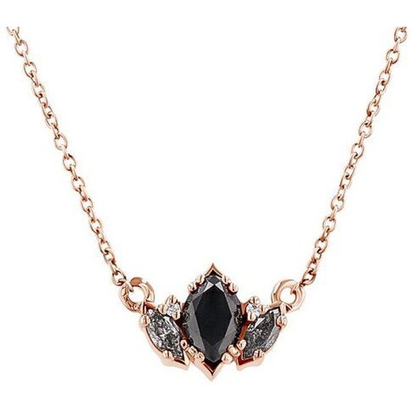 Eppi Halskette mit Salt and Pepper Diamanten in Marquise Form Everline