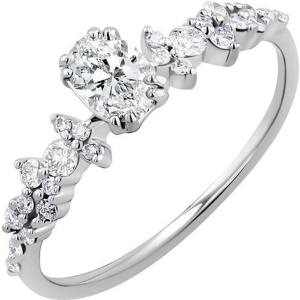 Eppi Verlobungsring mit Moissanit und Lab Grown Diamanten Mica