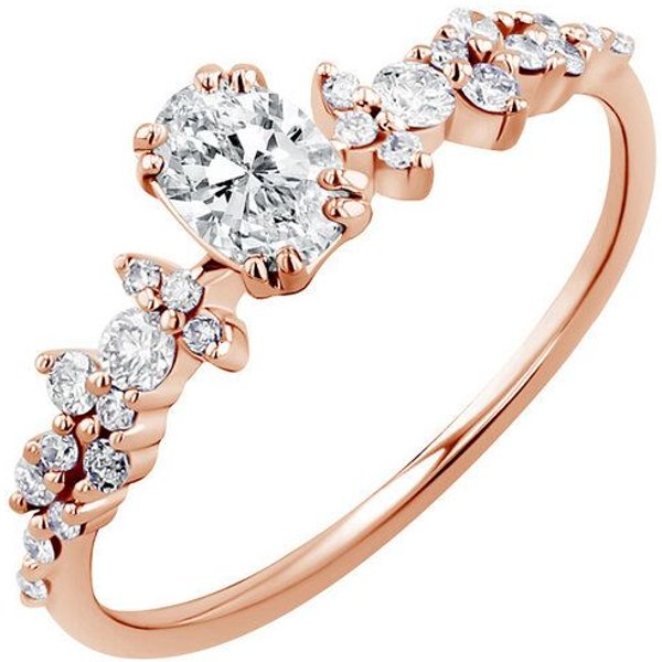 Eppi Verlobungsring mit Moissanit und Lab Grown Diamanten Mica