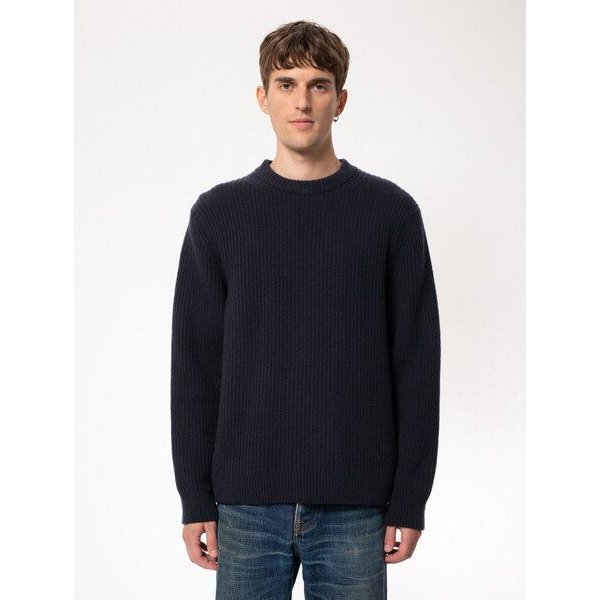 Nudie Jeans Strickpullover - August Rib Wool - aus biologischer Wolle