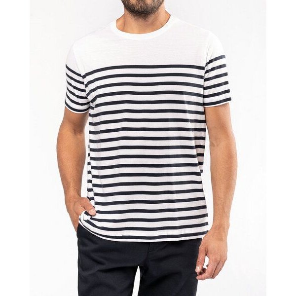 YTWOO Nachhaltiges Herren-T-Shirt mit Rundhalsausschnitt im Marine-Stil