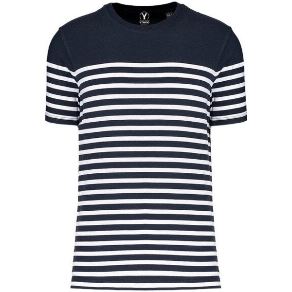 YTWOO Nachhaltiges Herren-T-Shirt mit Rundhalsausschnitt im Marine-Stil