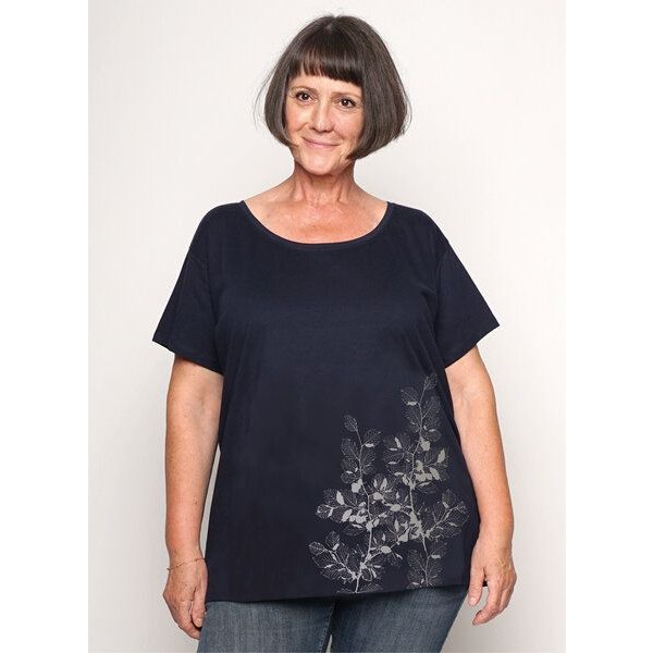 Peaces.bio - handbedruckte Biomode Damen Loosefit Shirt Buchenzauber
