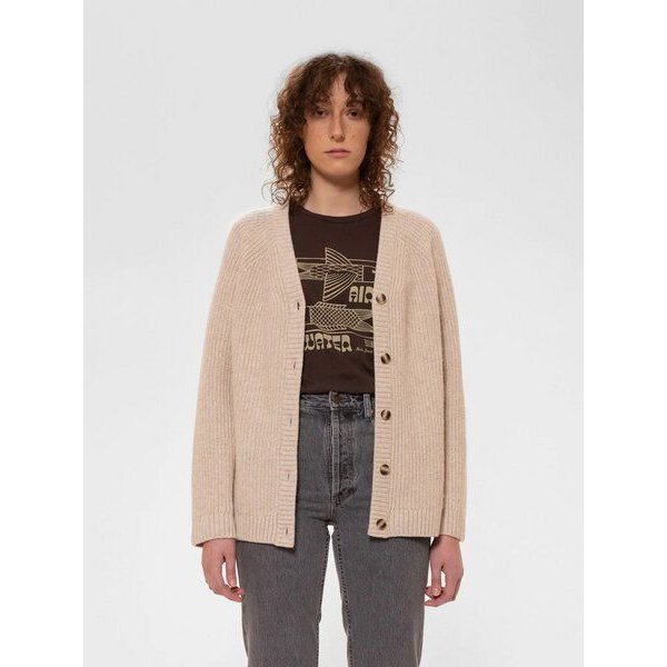 Nudie Jeans Strickjacke Kristina Rib - Oat White