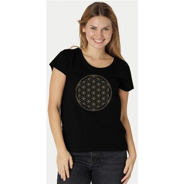Peaces.bio - handbedruckte Biomode Loosefit Shirt Die Blume des Lebens