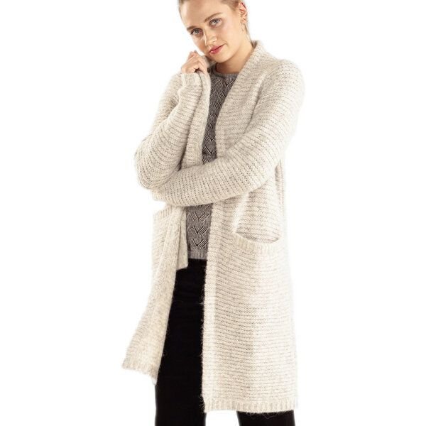 Alma & Lovis lange Strickjacke aus Alpaka und Bio-Baumwolle
