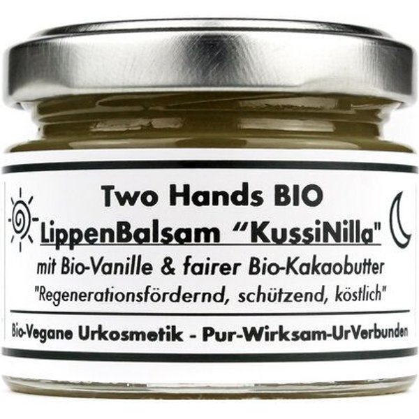 Two Hands BIO Lippenbalsam „KussiNilla“ mit echter Bio-Vanille & fairer Bio-Kakaobutter - Bio Vegan