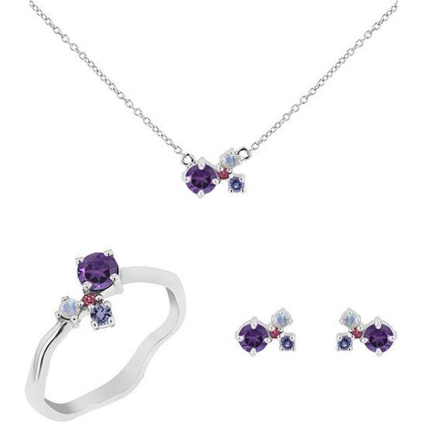 Eppi Cluster Schmuckset mit Amethysten und Edelsteinen Halli