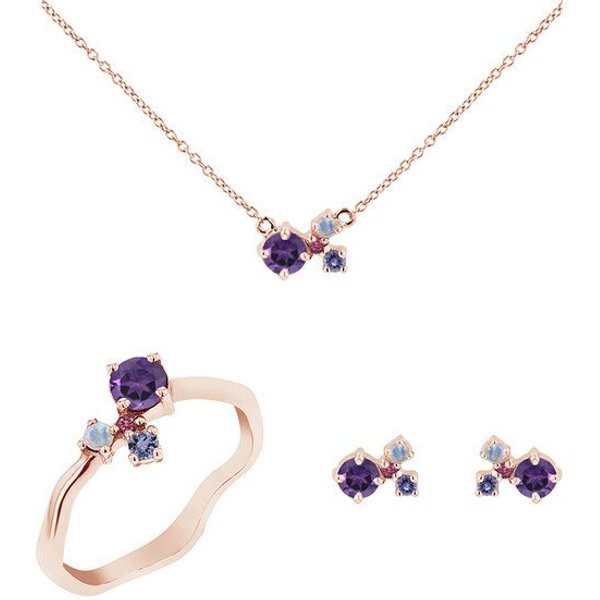 Eppi Cluster Schmuckset mit Amethysten und Edelsteinen Halli