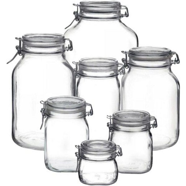 Bormioli Fido Einmachglas mit Bügelverschluss 500-5000 ml mit Beschriftungsetikett