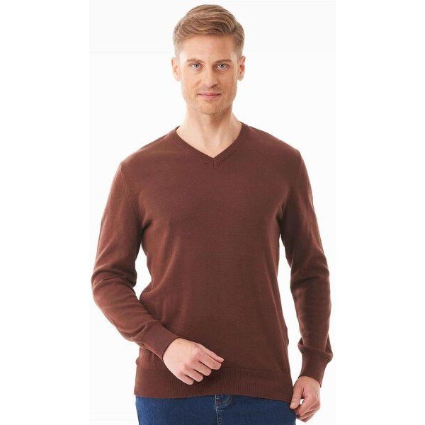 ORGANICATION Pullover aus Bio-Baumwolle mit V-Ausschnitt