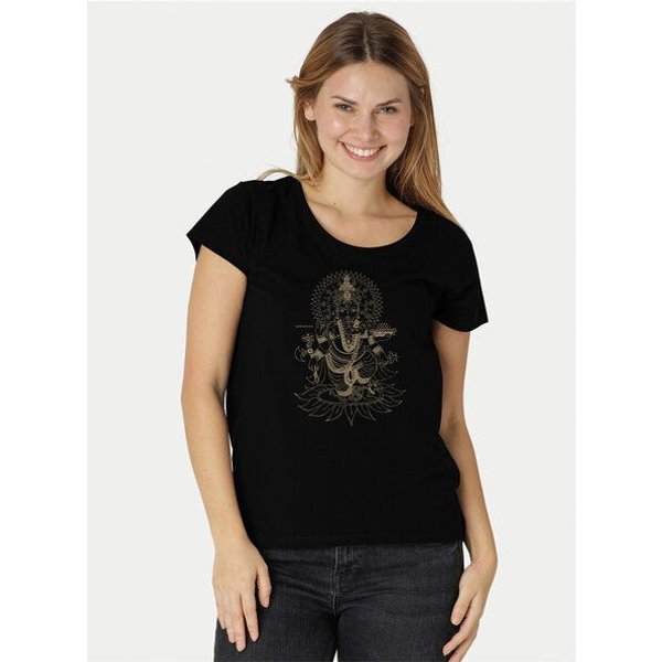 Peaces.bio - handbedruckte Biomode Loosefit Shirt Ganesha Damen