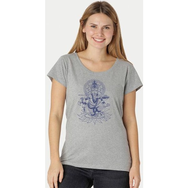Peaces.bio - handbedruckte Biomode Loosefit Shirt Ganesha Damen