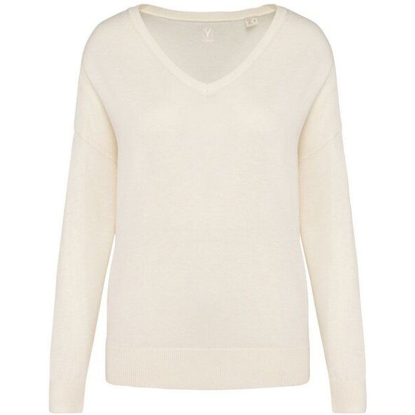 YTWOO Damenpullover mit V-Ausschnitt aus Bio-Baumwolle und Lyocell TENCEL
