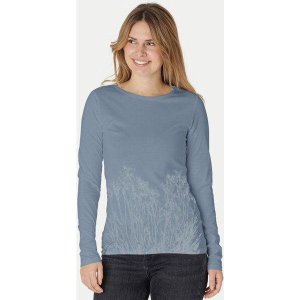 Peaces.bio - handbedruckte Biomode Langarmshirt Damen Mystic Iris