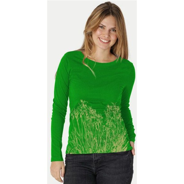 Peaces.bio - handbedruckte Biomode Langarmshirt Damen Mystic Iris