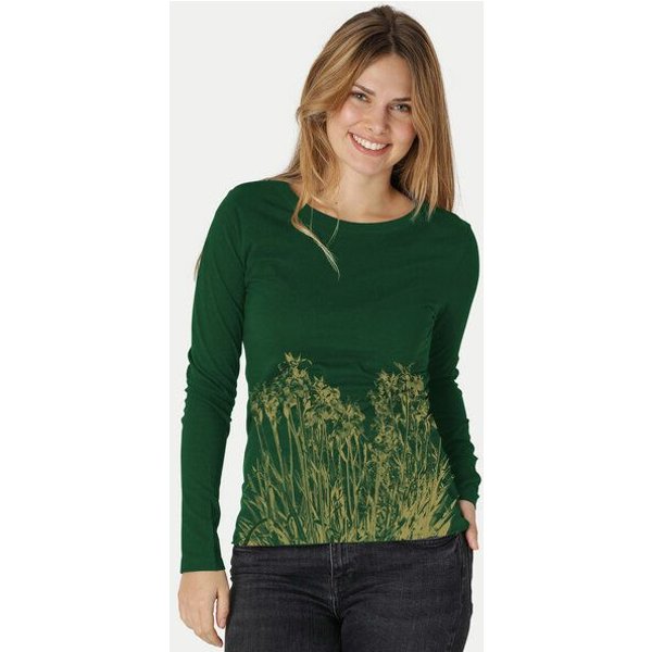 Peaces.bio - handbedruckte Biomode Langarmshirt Damen Mystic Iris