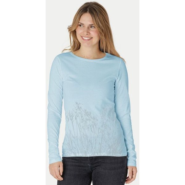 Peaces.bio - handbedruckte Biomode Langarmshirt Damen Mystic Iris