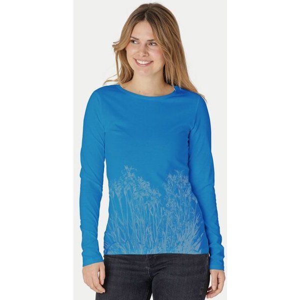 Peaces.bio - handbedruckte Biomode Langarmshirt Damen Mystic Iris