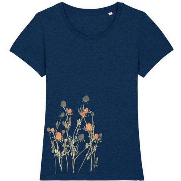 Spangeltangel Damenshirt mit Distel-Motiv aus Bio-Baumwolle, Natur-Motiv