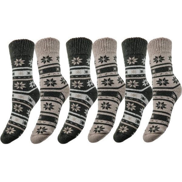 Bruno Barella Thermal Wintersocken aus Wolle im 6er Pack