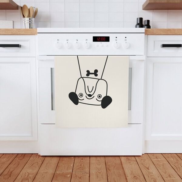 PepMelon Bulldog Hund Geschirrtuch, 50 x 70 cm, Bio-Baumwolle