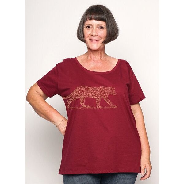 Peaces.bio - handbedruckte Biomode Loosefit Shirt Damen Leopard