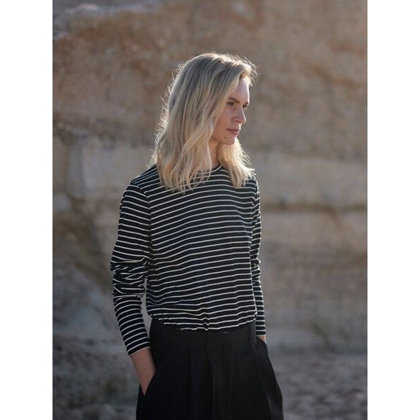 WOTE Damen Streifen-Longsleeve aus 100 % Bio-Baumwolle