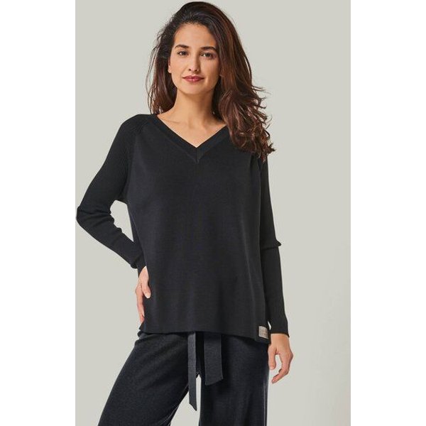 YOU LOOK PERFECT 100% Merino Strickpullover mit V-Ausschnitt "Dorina"