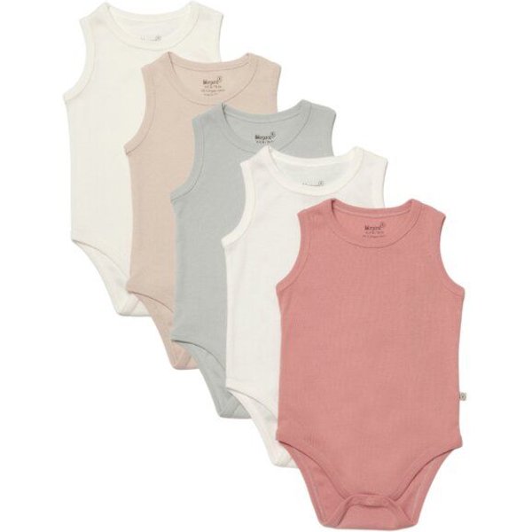 Biorganic 5er-Pack Baby Body Unisex Ärmellos für Jungen und Mädchen, 100% Bio-Baumwolle, GOTS-zertifiziert, mit praktischen Druckknöpfen im Schritt