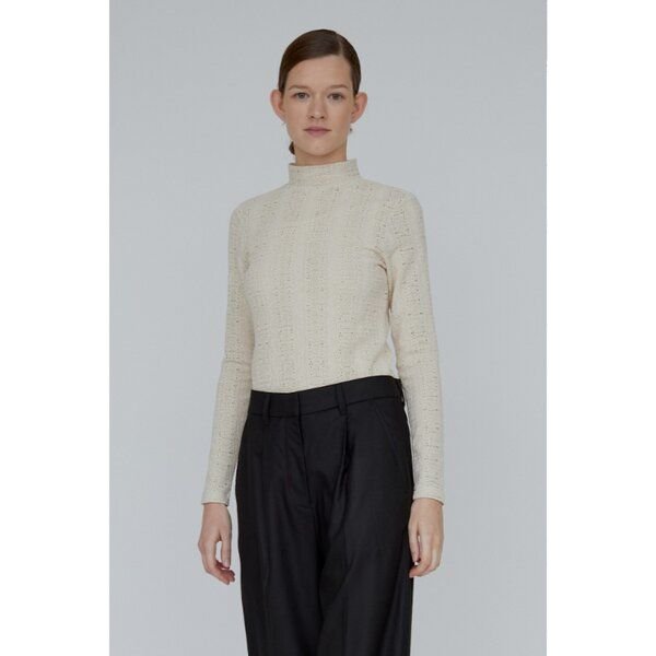 Basic Apparel Rollkragenshirt SUVI mit feinem Lochmuster