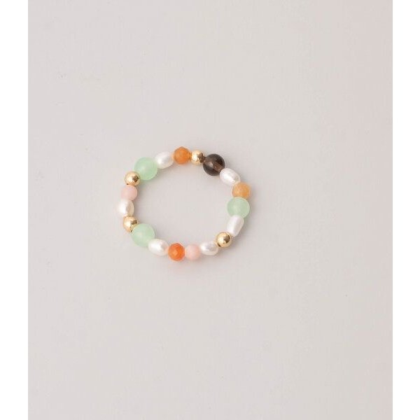 fejn jewelry Ring 'autumn pearl' mit Süsswasserperlen und Halbedelsteinen